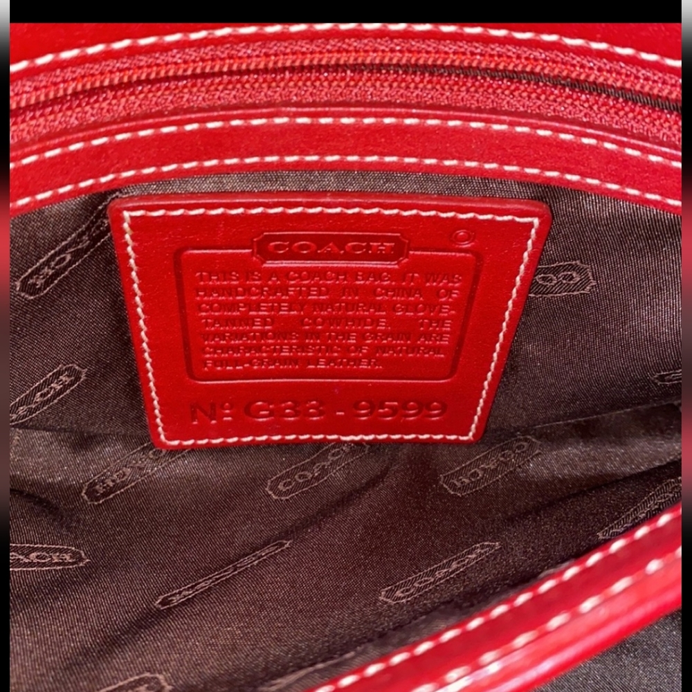 Coach Vintage Red Leather Flap Crossbody Bag - Picture 14 of 14